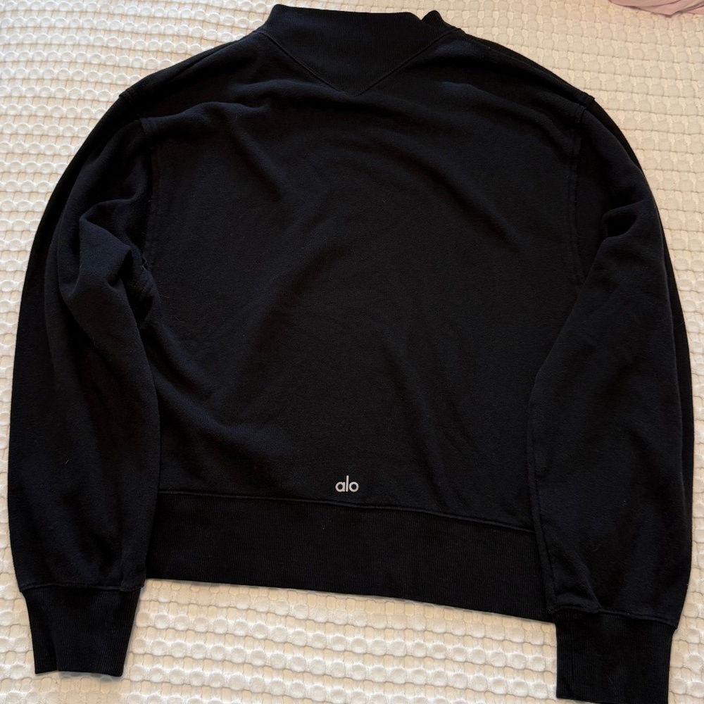 Alo Yoga Freestyle Mock Neck Sweatshirt in Black Size M - Picture 3 of 5